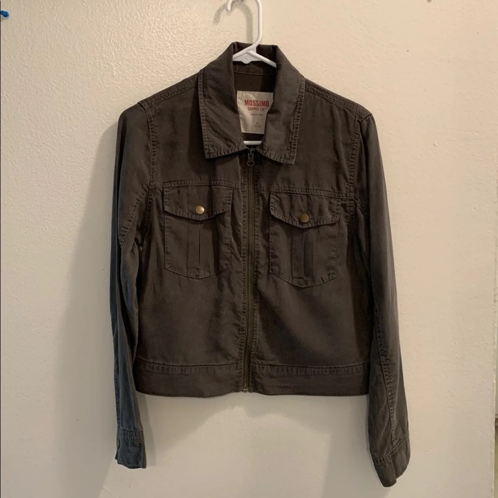 Dark green. Never worn. Mossimo jacket.